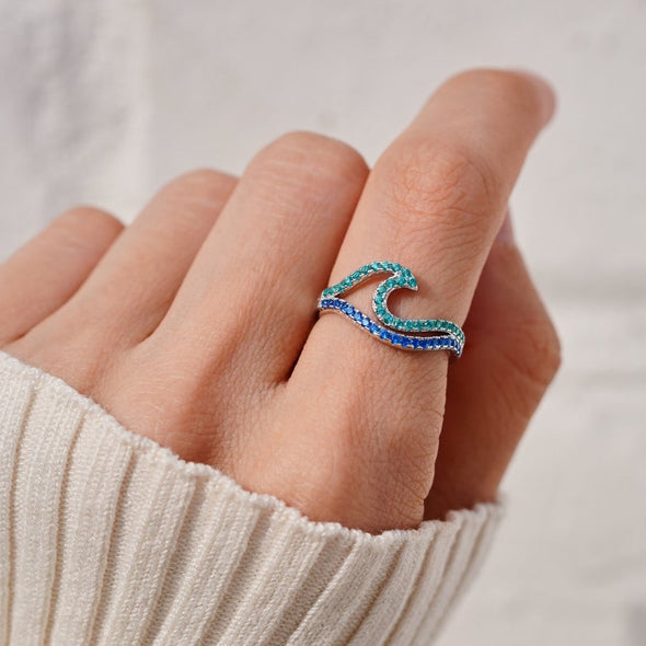 Best Bi♥︎ches Dual Waves Friendship Sterling Silver Ring