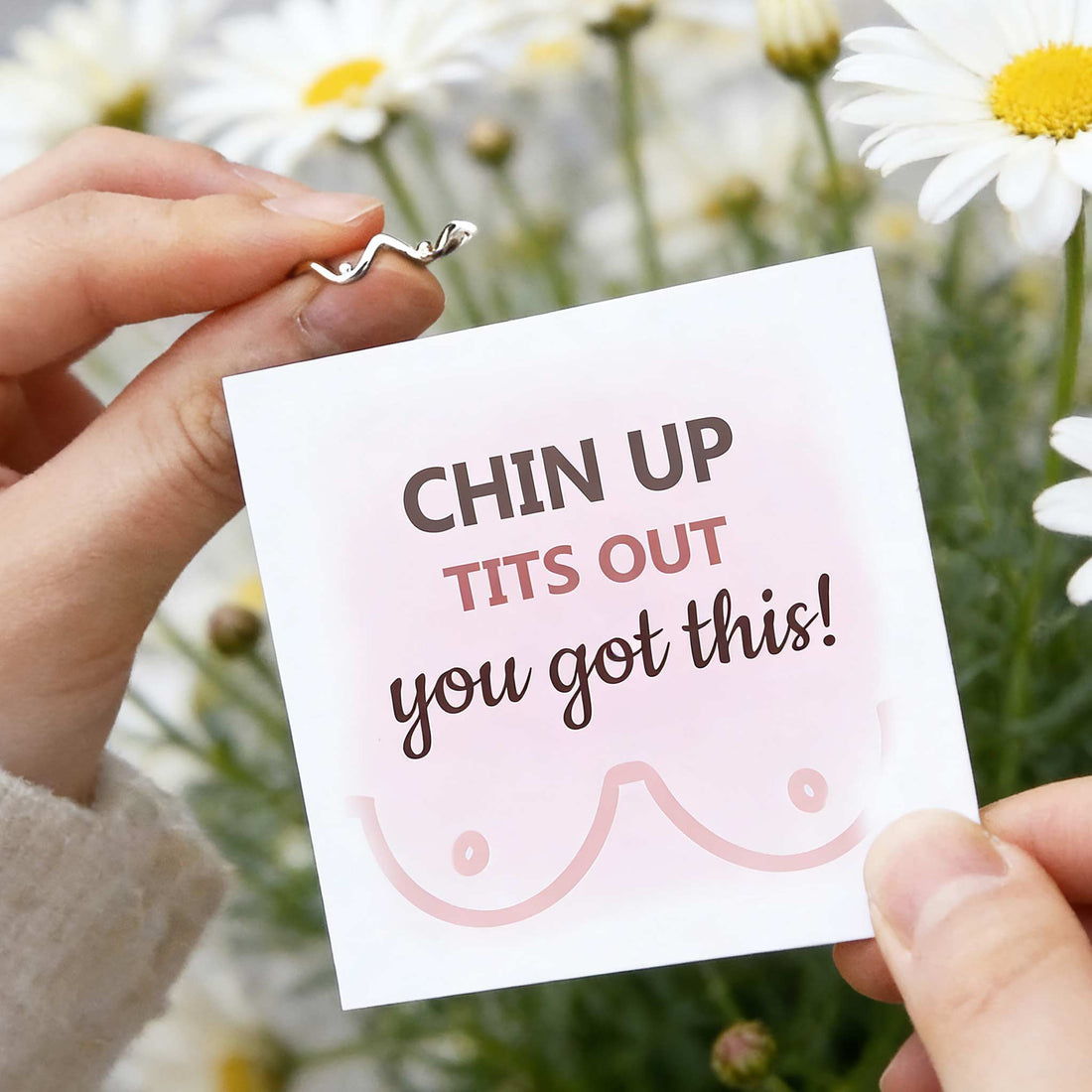 Empowerment Chin Up Tits Out Silver Boobie Ring