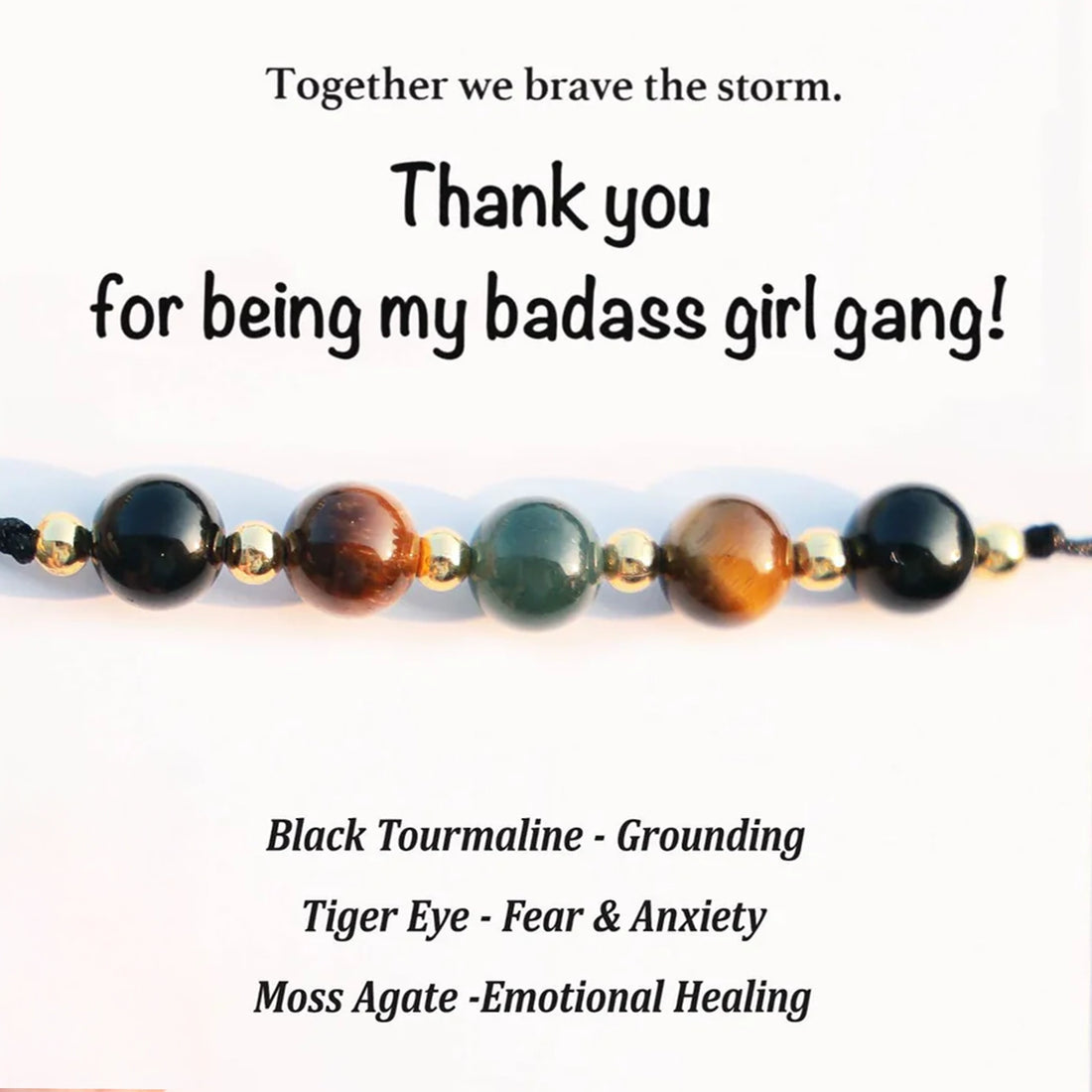 Girl Gang Courage and Strength Crystal Bracelet
