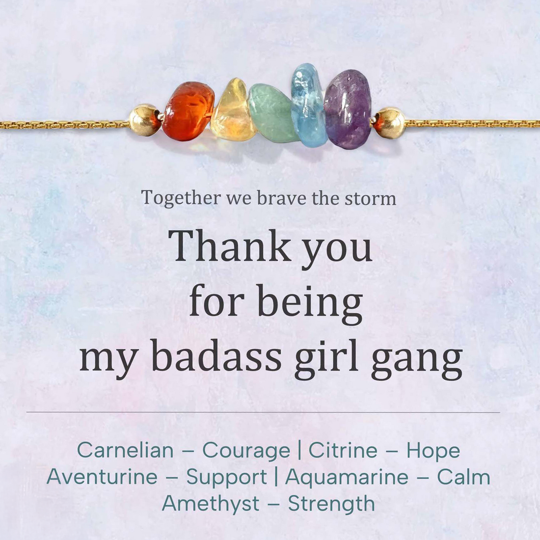 Girl Gang Spell Raw Crystal Bracelet