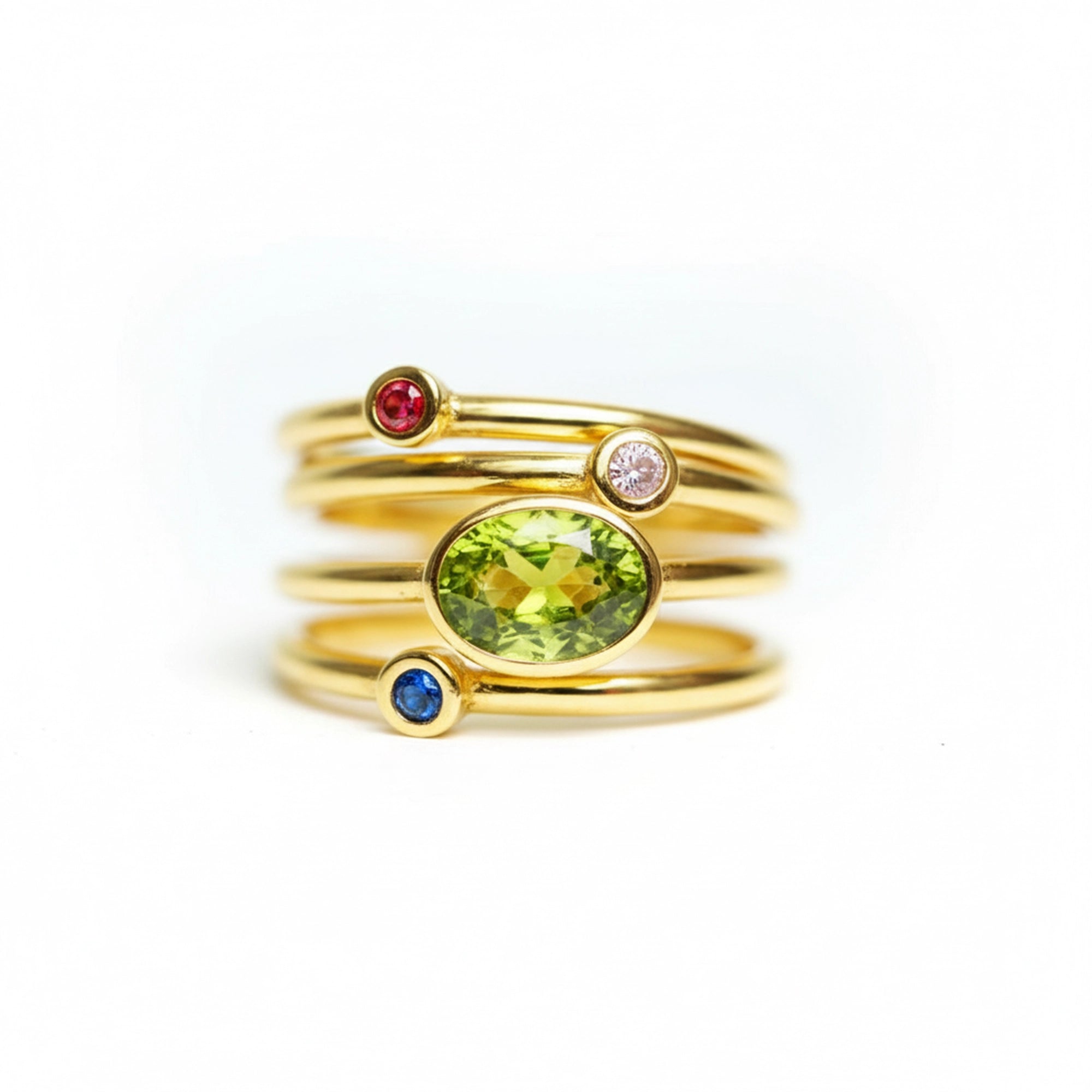 Mama's Stacking Birthstone Adjustable Ring
