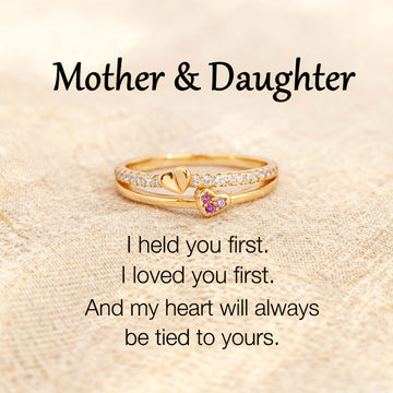 Mother & Daughter Conneted Heart Ring
