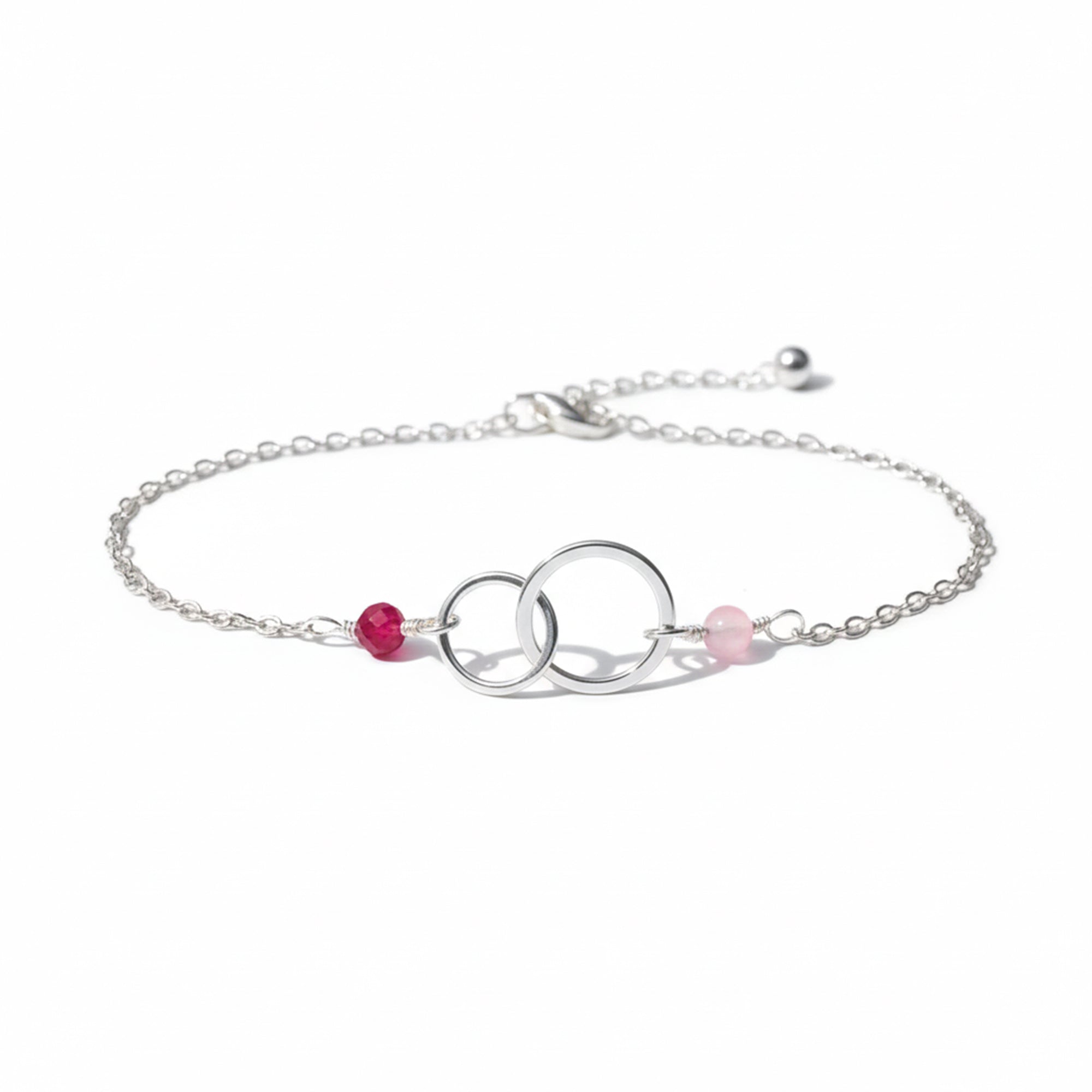 Mother & Daughter Interlocking Crystal Birthstone Bracelet