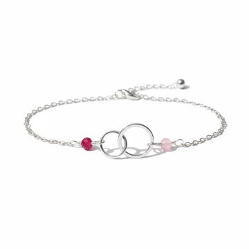 Mother & Daughter Interlocking Crystal Birthstone Bracelet