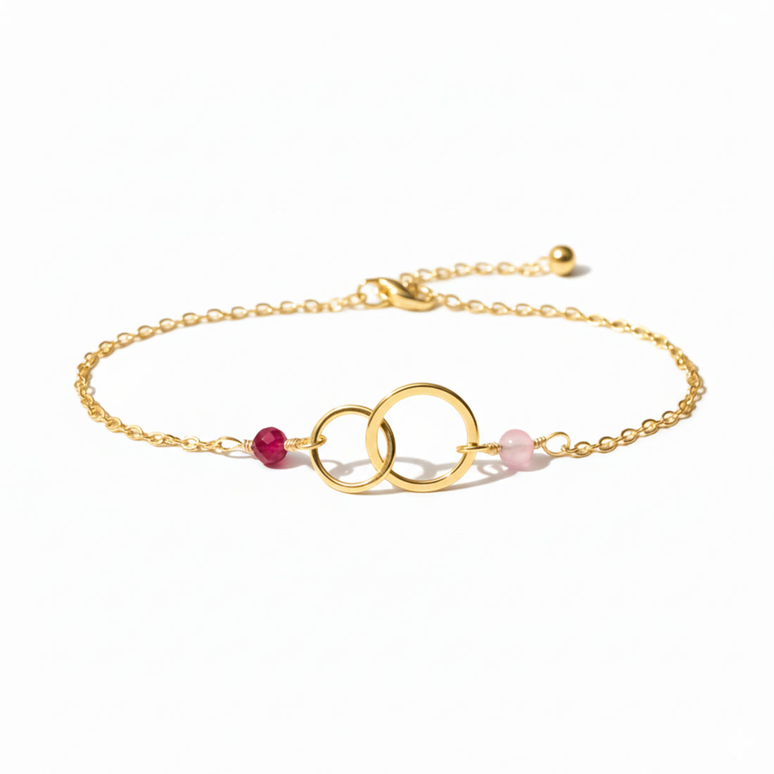 Mother & Daughter Interlocking Crystal Birthstone Bracelet