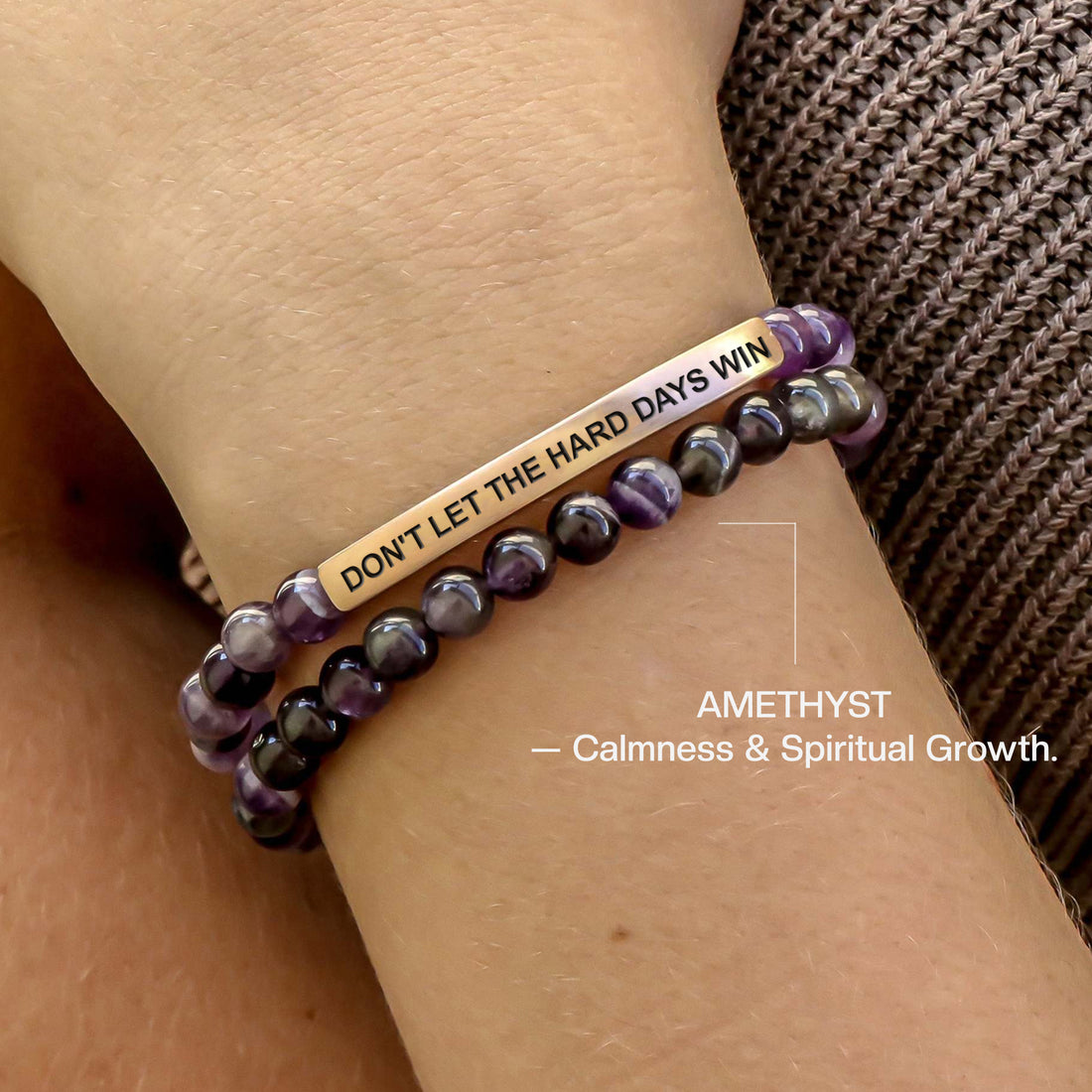 'The Hard Days' Crystal Mantra Bracelet