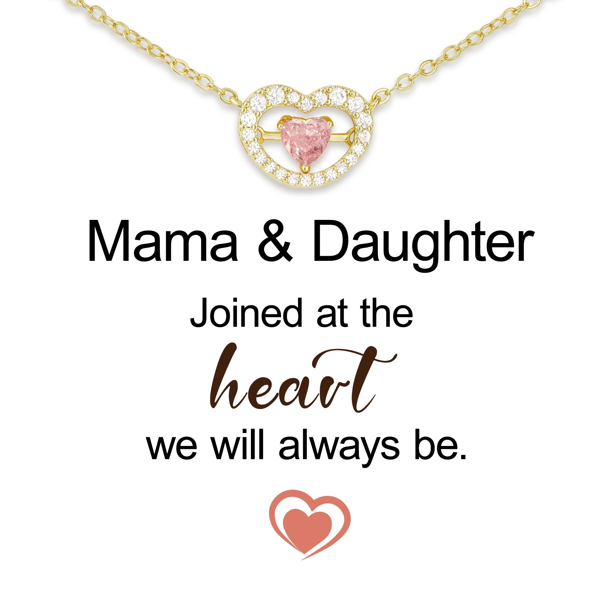 Mother & Daughter Joined At Heart Necklace