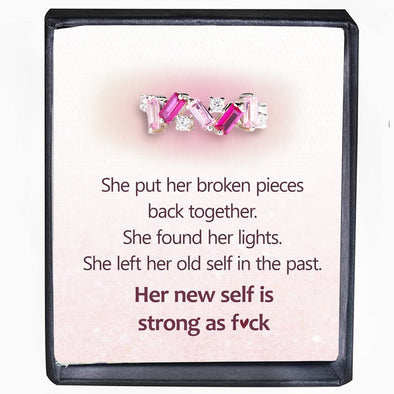 Strong As Fuck Broken Pieces Pink Band Ring