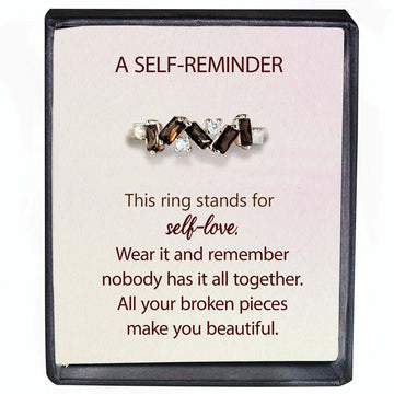Self Love Broken Pieces Black Band Ring