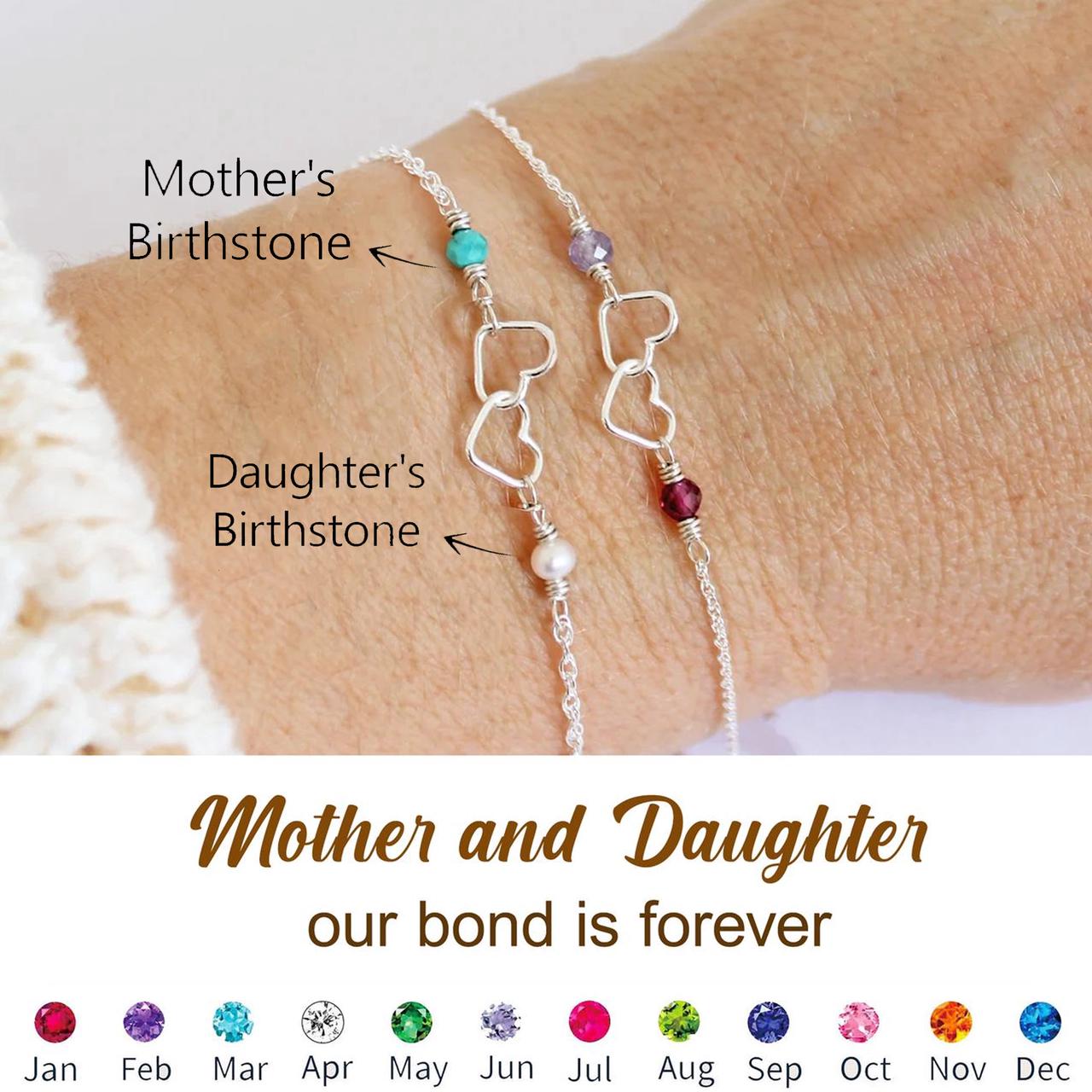 Mom and Daughters Interlocking Hearts Bracelet