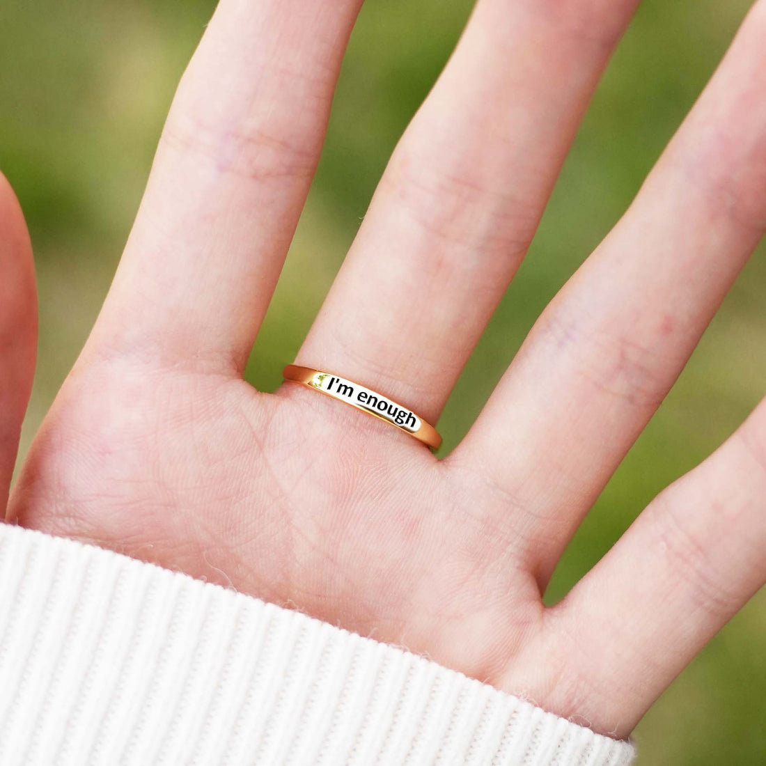 I Am Still Enough Pink Pavé Bow Ring