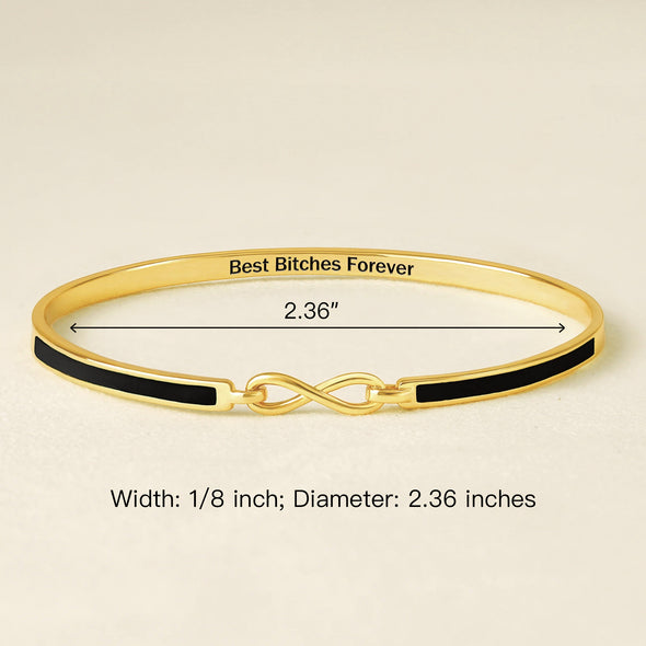 Best Bitches Forever Infinity Enamel Bangle Bracelet