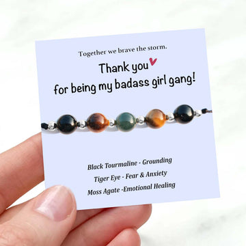 Girl Gang Courage and Strength Crystal Silver Bracelet
