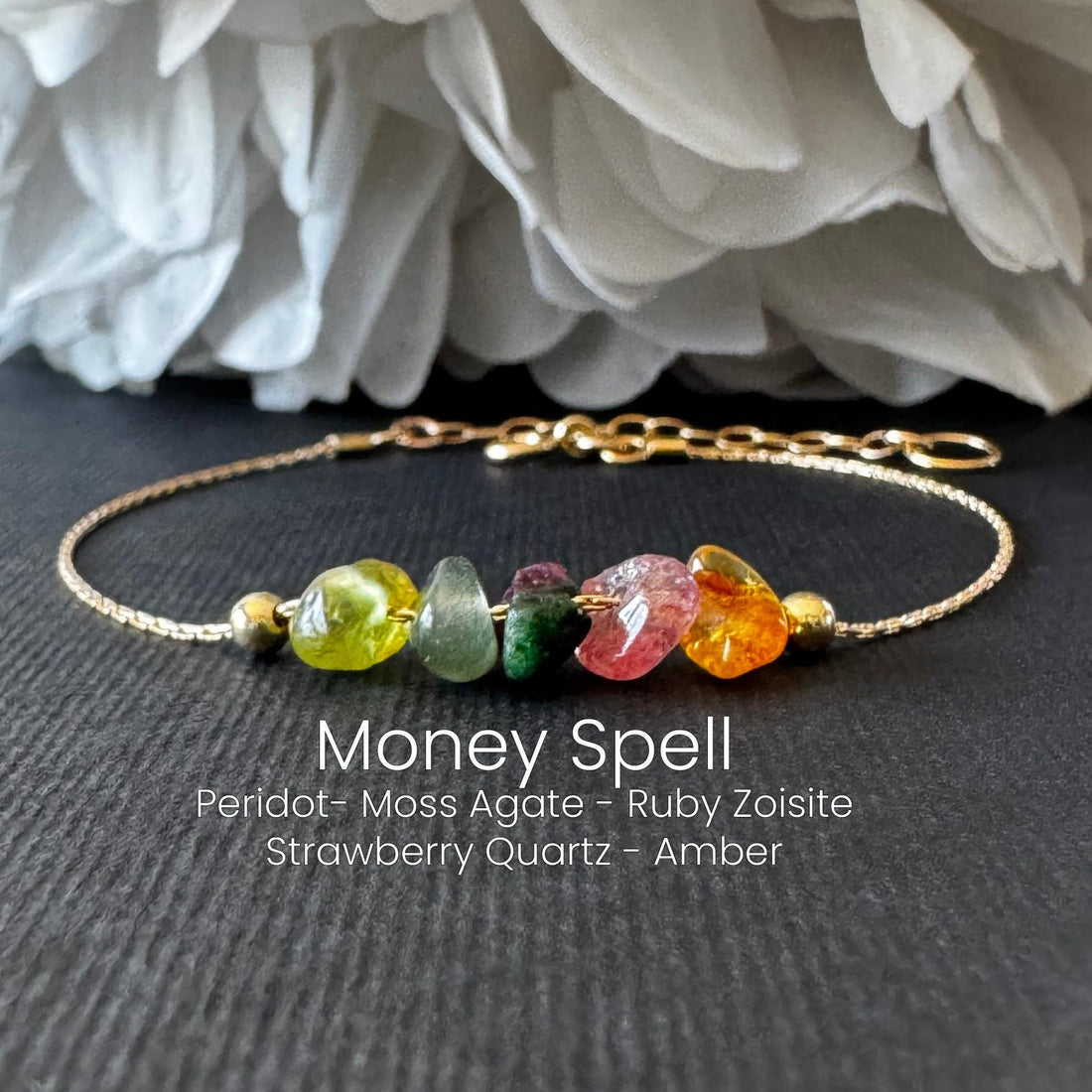 Money Spell Raw Crystal Bracelet/ Anklet