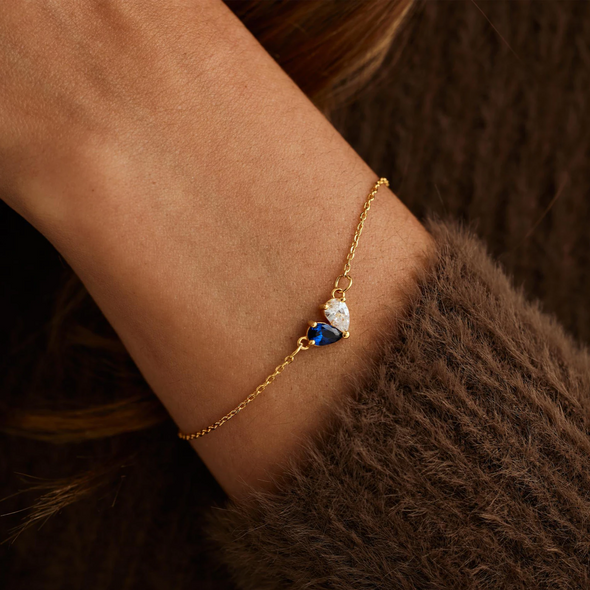 Custom Heart Birthstone Bracelet