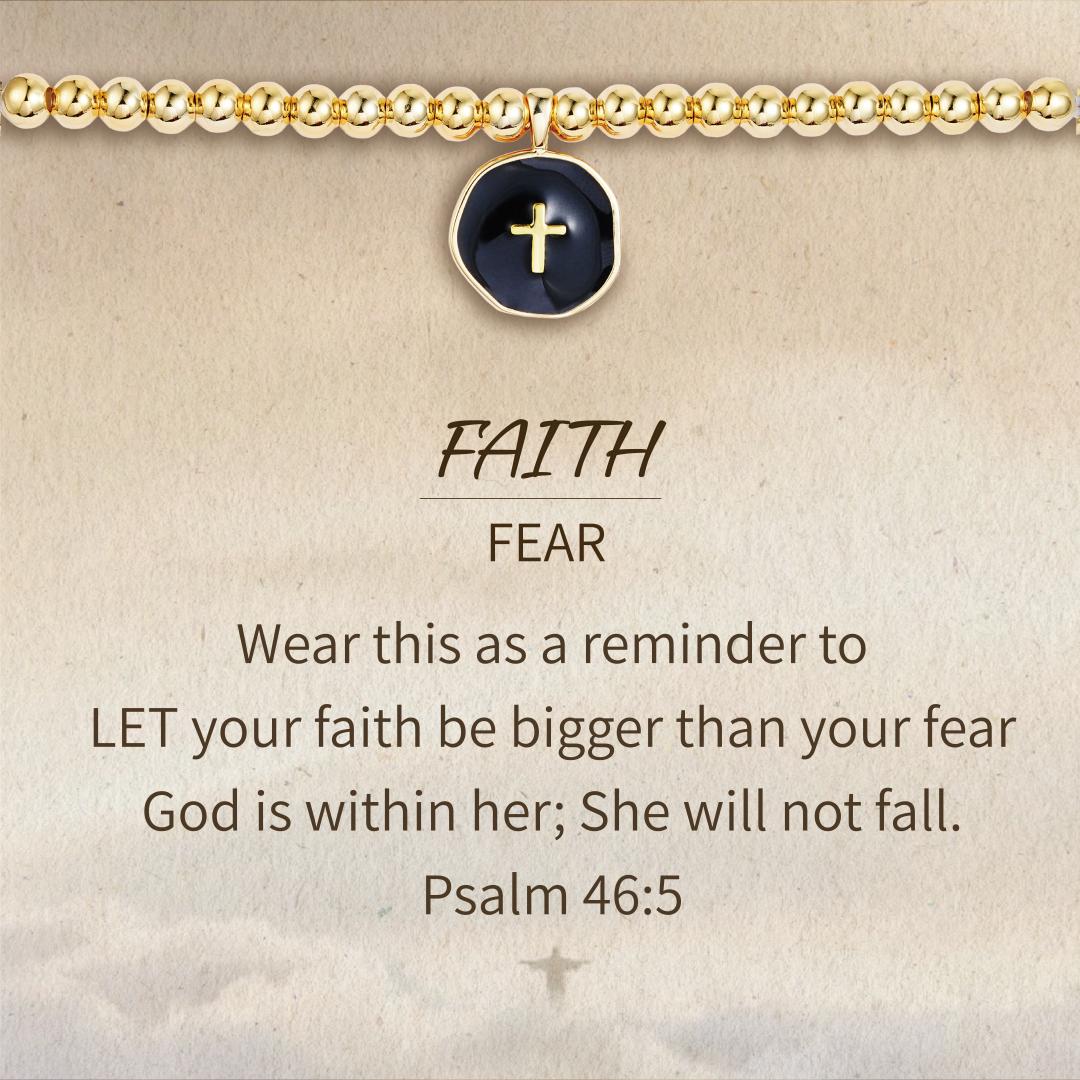 Faith Over Fear Cross Bracelet