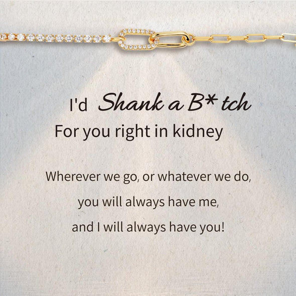 I'd Shank a Bitch For You Pavé Interlocking Friendship Bracelet