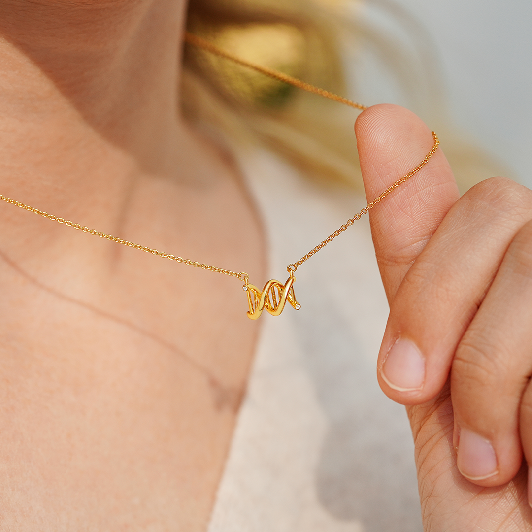 Mom & Daughter Linked Together DNA Necklace