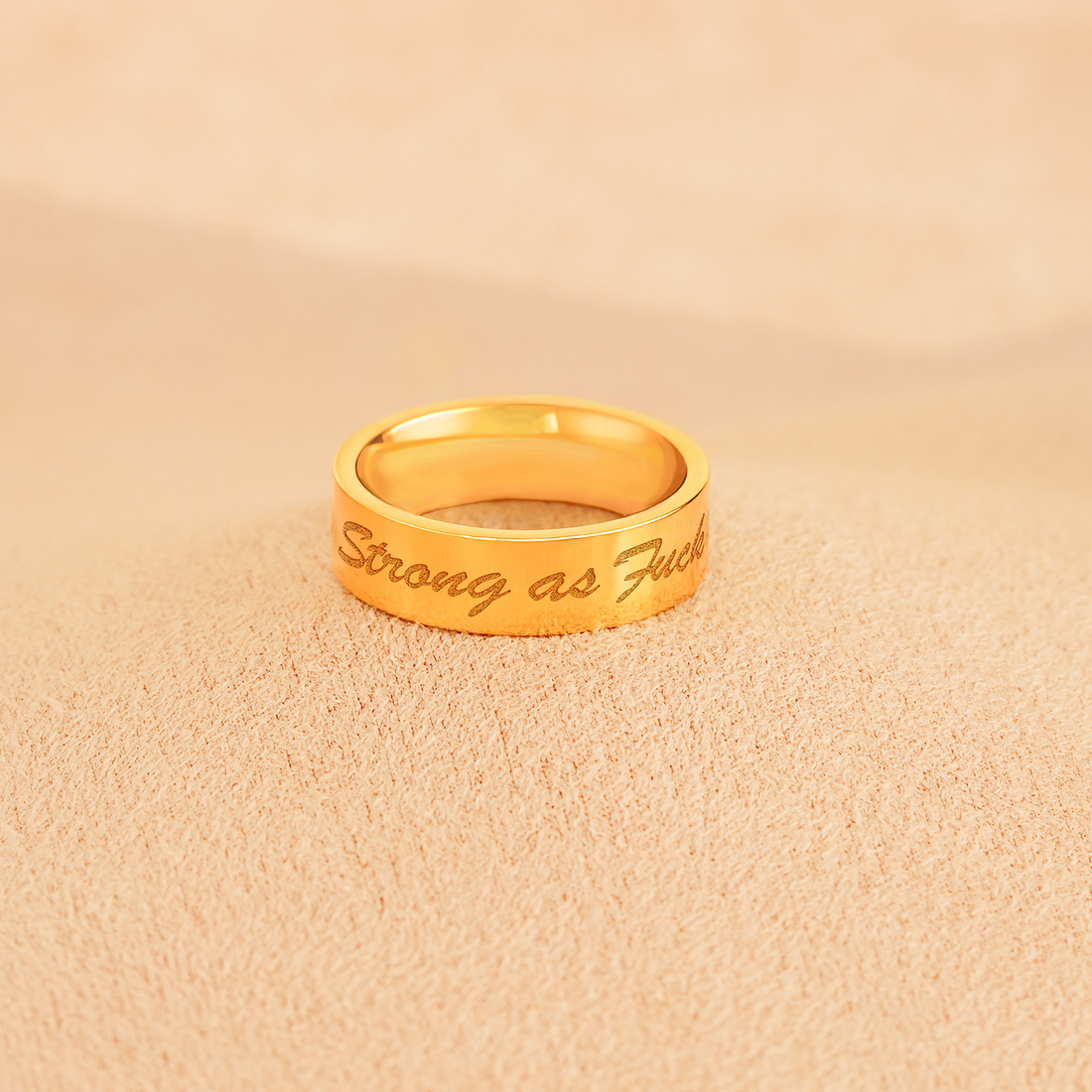 Strong As Fuck Mantra Silver Ring