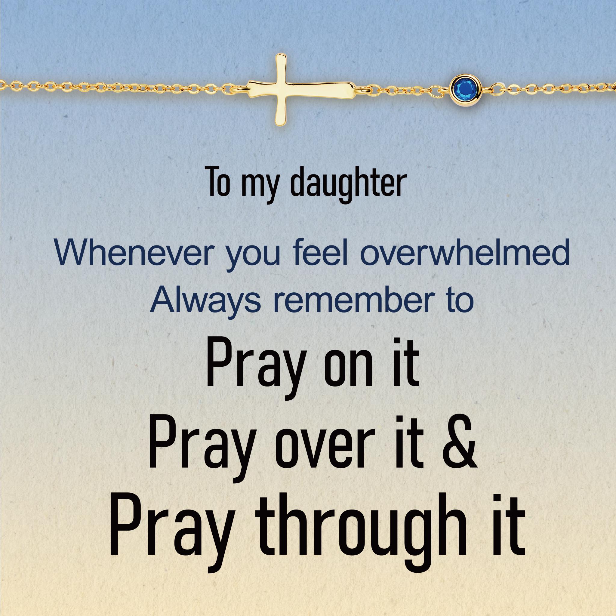 Pray Through It Crossing Birthstone Bracelet S925