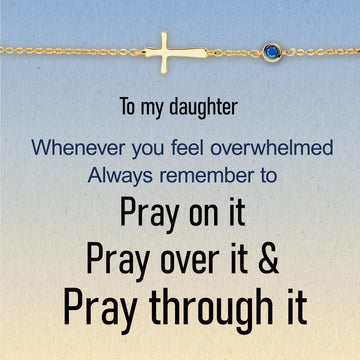 Pray Through It Crossing Birthstone Bracelet S925