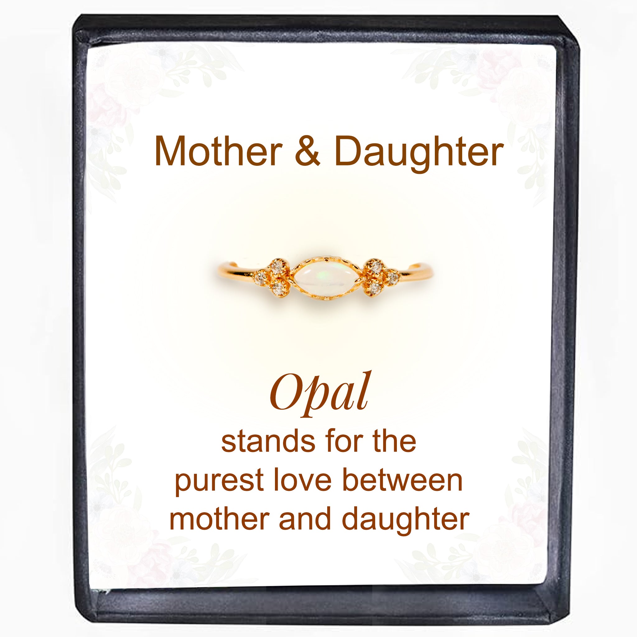 The Purest Love for Mother & Daughter Matching Oval Cut Opal Ring