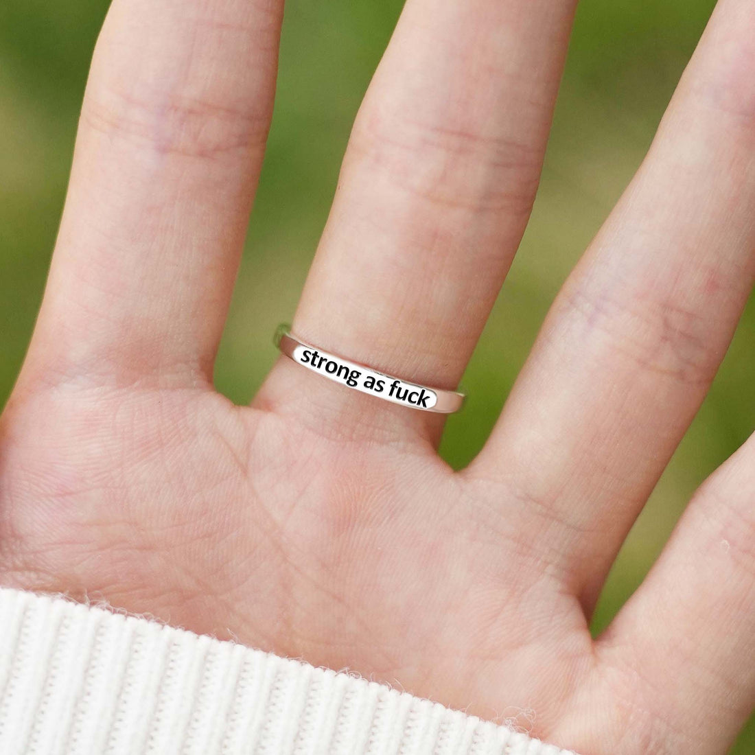 Strong As Fuck Broken Pieces Pink Band Ring