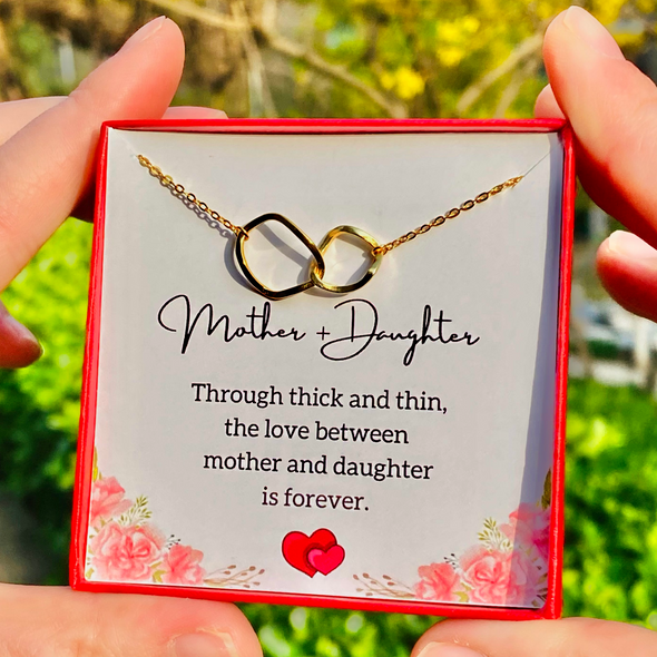 Irregular loop Mother & Daughter Bond Sterling Silver Necklace- Perfect Mother's Day Gift ❤️