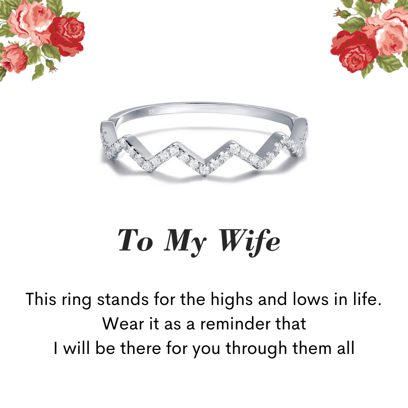 TO MY WIFE HIGHS AND LOWS INSPIRATIONAL RING Lovecocojewlery