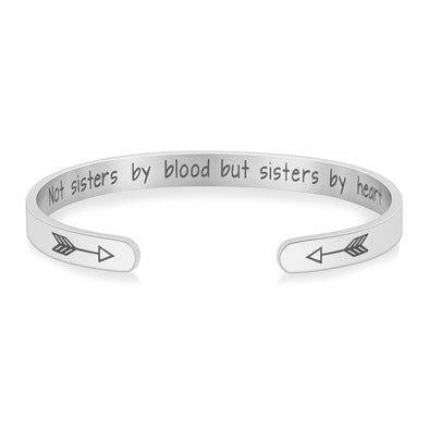 Best Friendship Quote Stainless Arrow Cuff Bracelet 👭