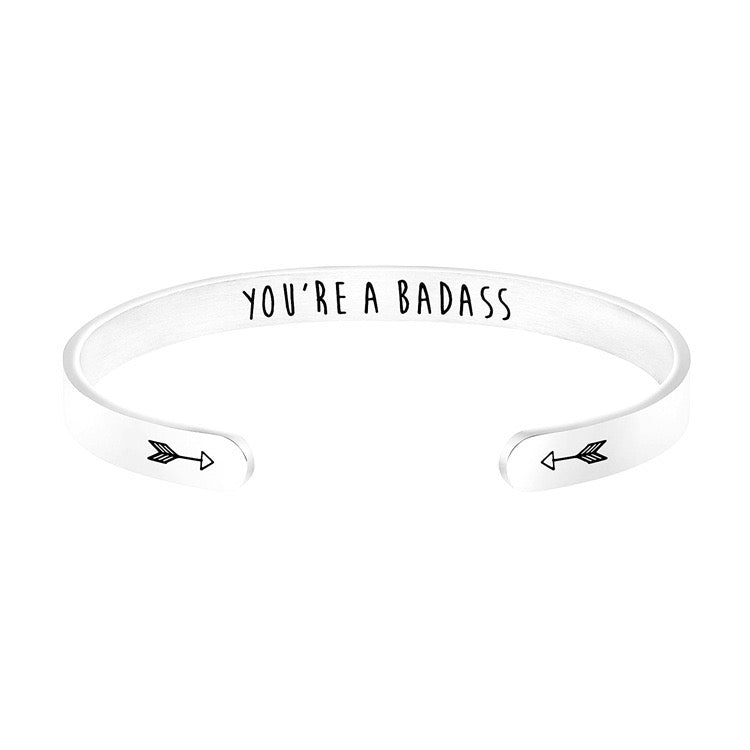 YOLO Inspirational Stainless Arrow Cuff Bracelet ✊