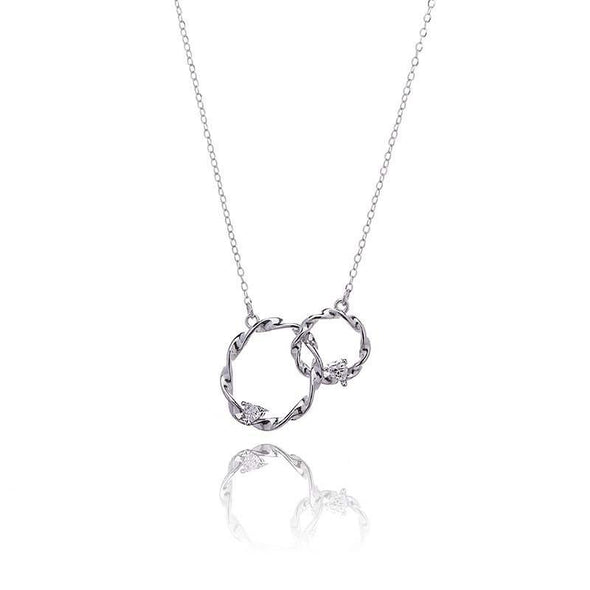 Sisters Forever Linked Together 2 Hearts Sterling Silver Beauty Necklace