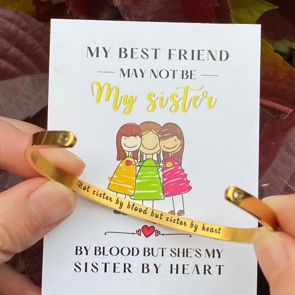 Clearance sale 13.99 only today 🔥 “Not sister by blood but sister by heart" heart bangle 👭