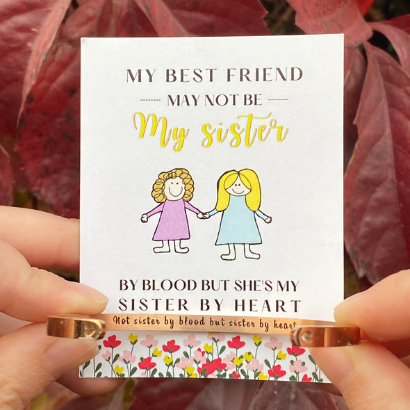 Clearance sale 13.99 only today 🔥 “Not sister by blood but sister by heart" heart bangle 👭