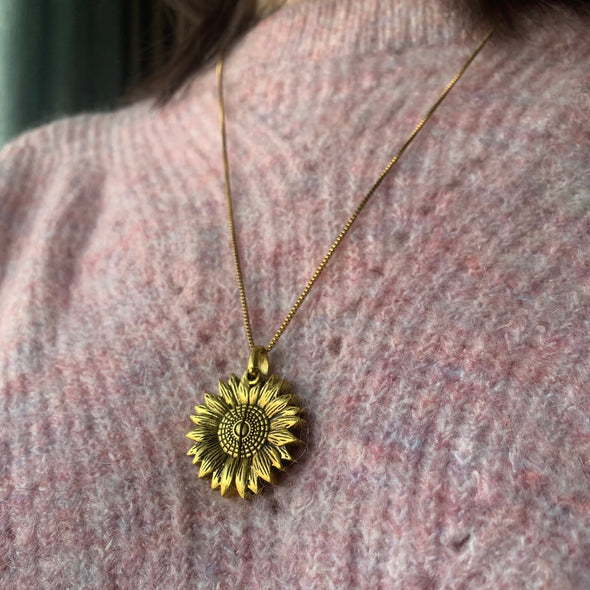 Inspirational Sunflower Necklace-Keep Fucking Going 👊