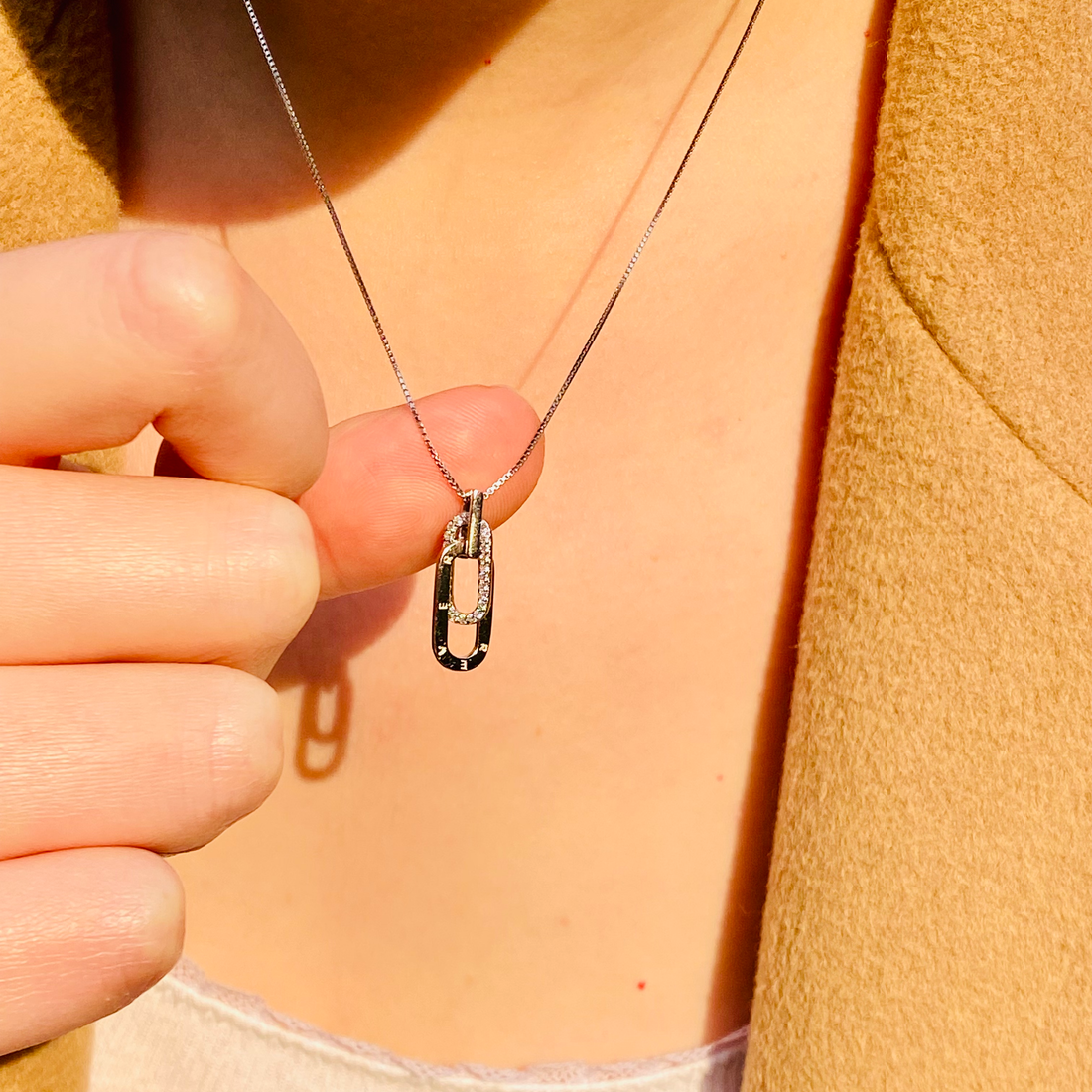 Mother & Daughter Forever Linked Together Sterling Silver Beauty Necklace