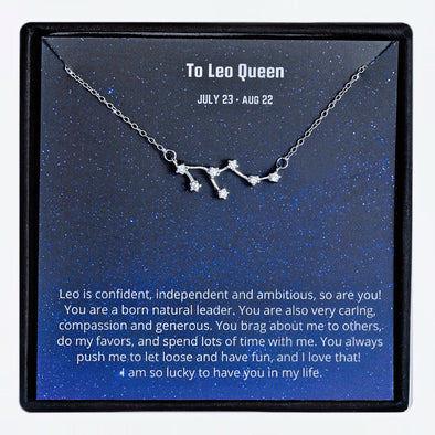 Zodiac Sign Necklace S925 Real 925 Sterling Silver Necklace ---Leo