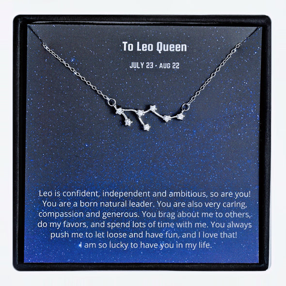 Zodiac Sign Necklace S925 Real 925 Sterling Silver Necklace ---Leo