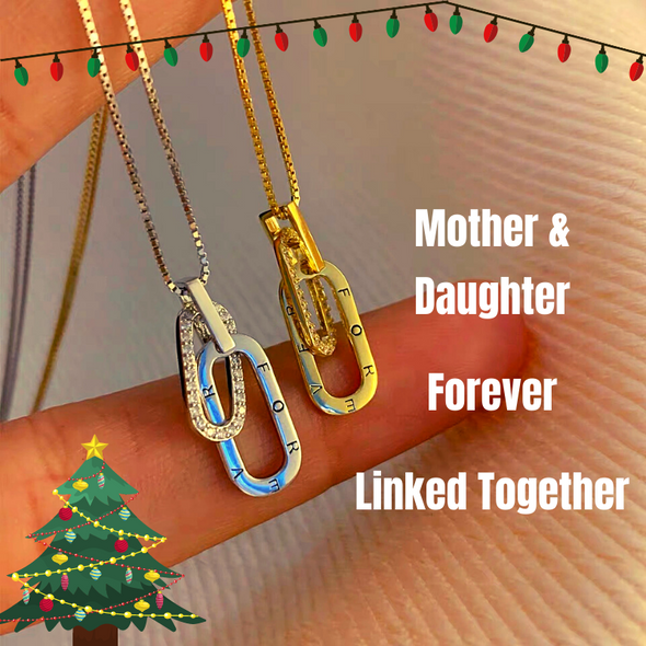 Mother & Daughter Forever Linked Together Sterling Silver Beauty Necklace
