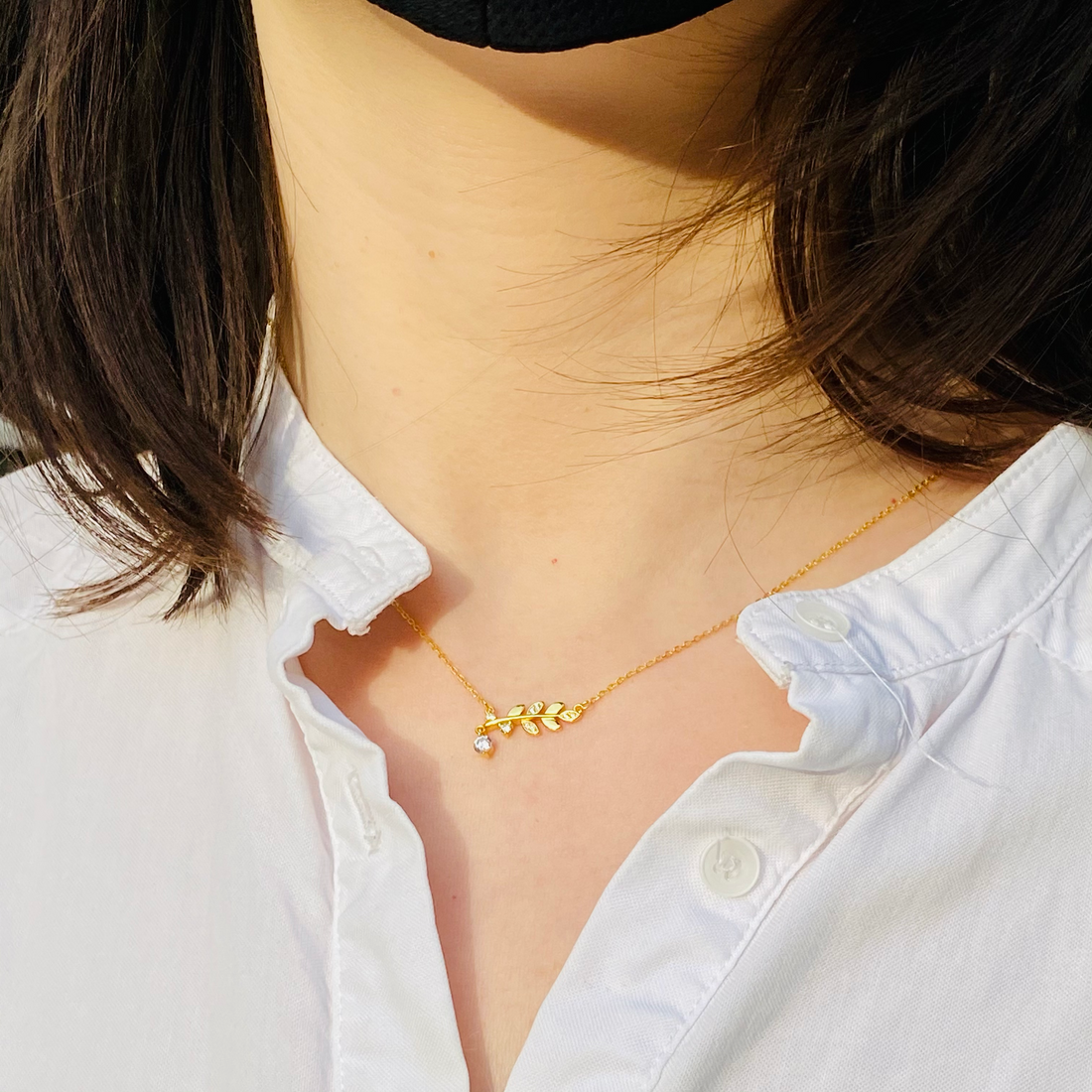 Inspirational Be-Leaf Zicon Sterling Silver Necklace 🍃