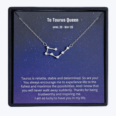 Zodiac Sign Necklace S925 Real 925 Sterling Silver Necklace ---Taurus