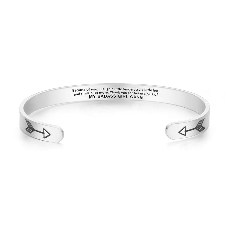 My Badass Girl Gang Multiple Color Stainless Arrow Cuff Bracelet