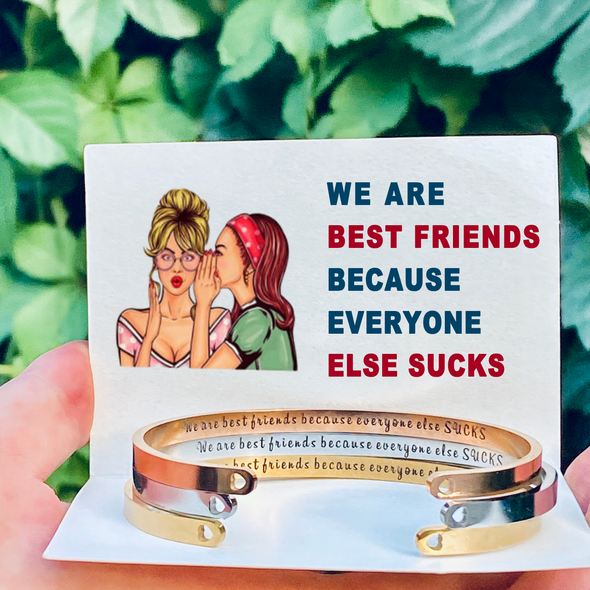 Clearance sale 13.99 🔥 Friendship Quote Heart Bangle 👭