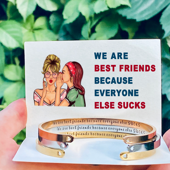 Clearance sales 13.99 only Today ‘We Are Best Friends Because Everyone Else Sucks ’Heart Bangle 👭