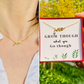 Inspirational Be-Leaf Zicon Sterling Silver Necklace 🍃