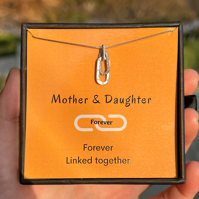 Mother & Daughter Forever Linked Together Sterling Silver Beauty Necklace
