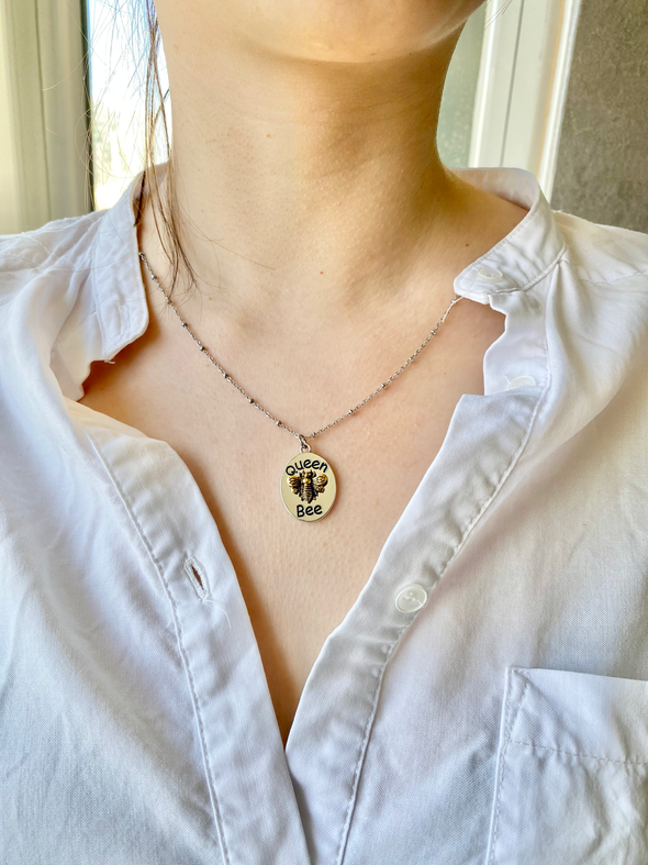 Queen Bee Cute Funny Inspirational Necklace 🐝  - 50% OFF